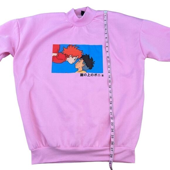 Unbranded ~ PONYO ~ Pink Mock Turtleneck Sweatshirt ~ size Large - Picture 7 of 9
